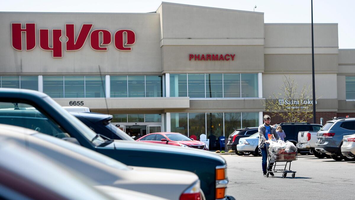 Hy-Vee, 6655 Martway St., on Saturday, April 11, 2020, in Mission, Kansas.